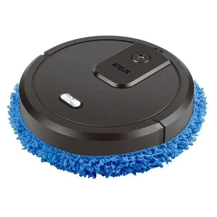 Aspirateur robot 25 cm avec fonctions de lavage et de pulvérisation double usage pour le nettoyage à sec et humide Noir