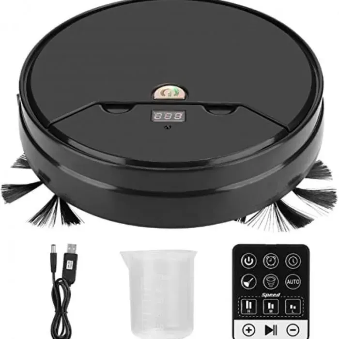 Aspirateur Robot de Balayage Ultra Mince Multifonctionnel Intelligent pour Le Nettoyage Quotidien de la Maison et du Bureau Noir