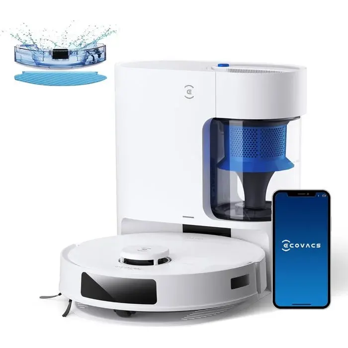 Aspirateur Robot Deebot N20 PlusRobot Aspirateur Laveur 8000Pa Avec Vidange Automatique PoussièreNettoyage Autonome De 45 JoursB