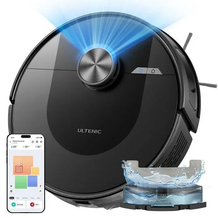 Aspirateur Robot DL10 -ULTENIC - 8000Pa / Jusquà 200 Mins - Connecté App et Alexa - Poils danimaux-Tapis