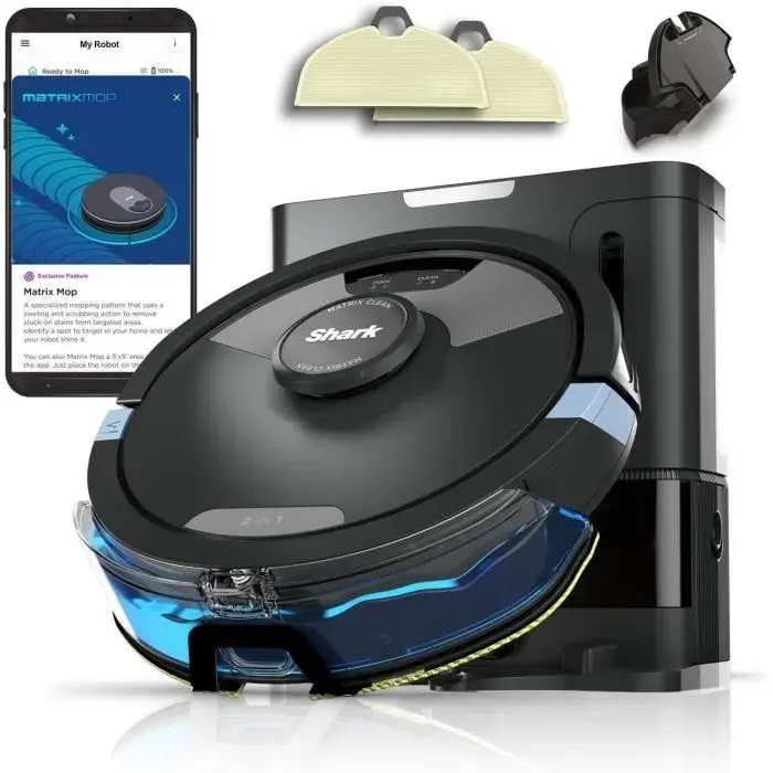 Aspirateur robot et laveur de sols Shark Matrix Plus RV2620WAEU Noir Argent — vue 2