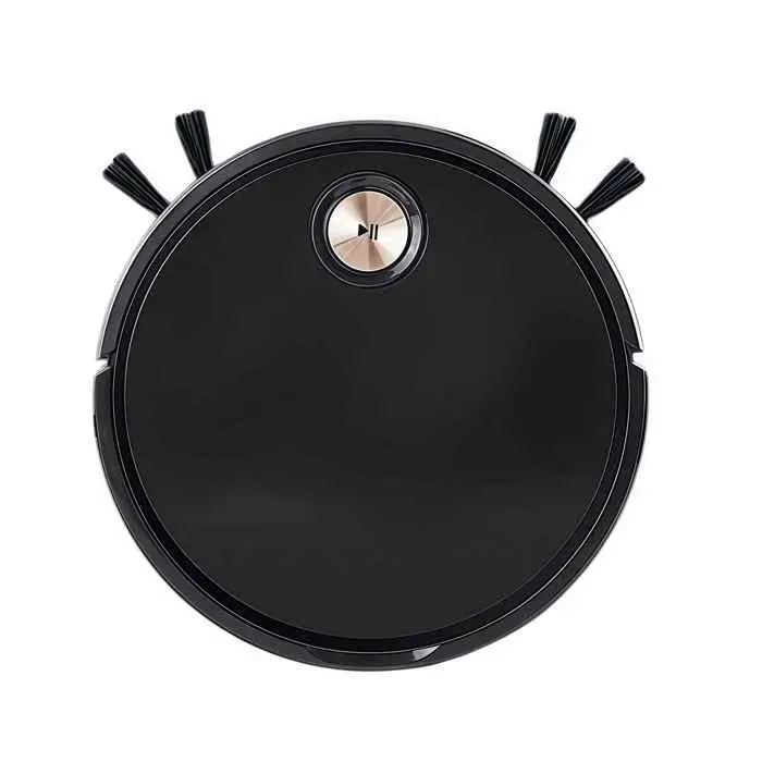 Aspirateur Robot Intelligente Balayage Automatique Télécommande APP Nettoyage Sec et Humide Maison Dépoussiérage Planification noir