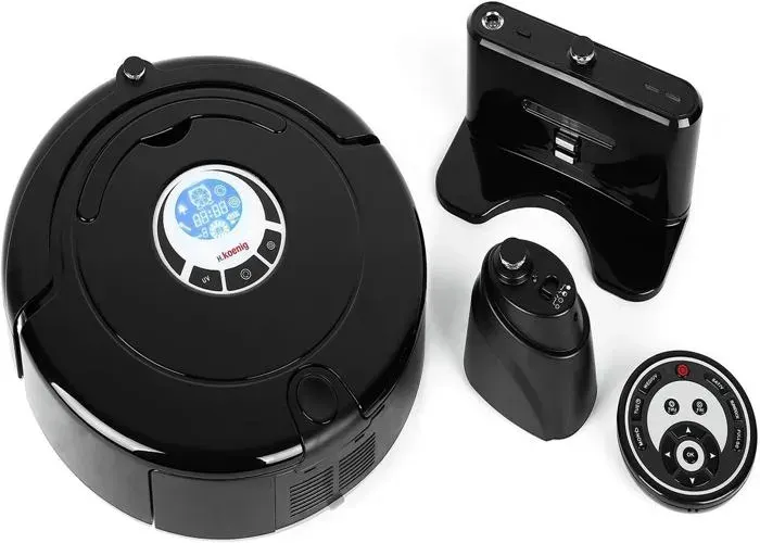 Aspirateur robot - LAMPESECOENERGIE - Swr22 - Noir - Station de charge - Télécommande — coloris Noire
