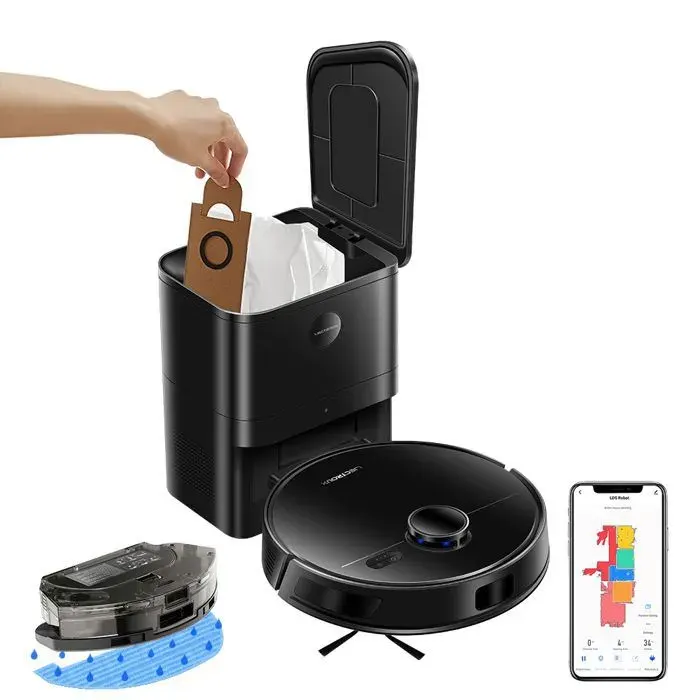 Aspirateur Robot Laveur - LIECTROUX - M70 PRO - 5000Pa - 3-en-1 - Station Vidage Automatique