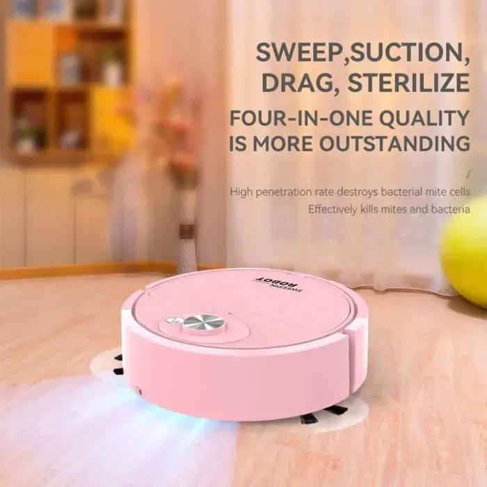 Aspirateur Robot Laveur - MOMOTOU - Modèle 3 en 1 - Rechargeable - Faible bruit - Nettoyage humide