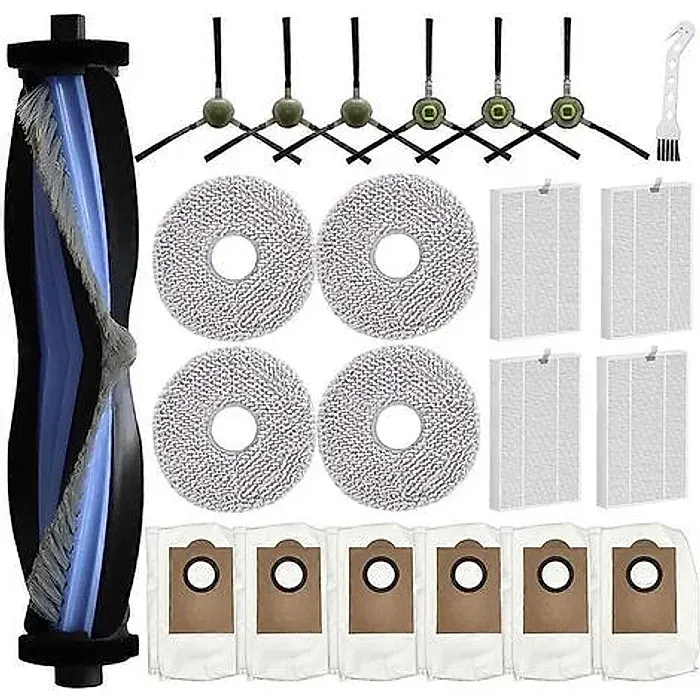 aspirateur robot Lefant M3: 1 brosse principale/4 filtres HEPA/4 lingettes/6 sacs à poussière/6 brosses latérales/1 outil nettoyage