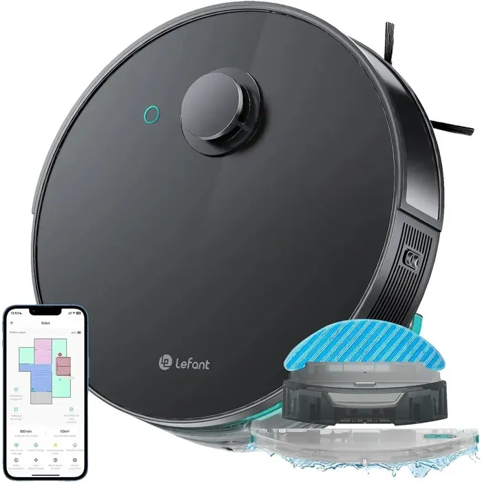 Aspirateur Robot Lefant Puissance dAspiration de 4000Pa Navigation Lidar Intelligente N3-EU-Gris