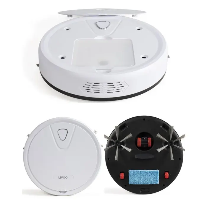 Aspirateur Robot - LIVOO - Modèle Blanc - 800 Pa - 500 ml - Autonomie 70 min