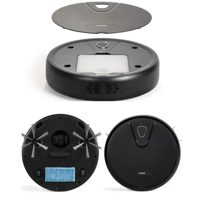 Aspirateur Robot - LIVOO - Noir - 800 Pa - 500 ml - Autonomie 70 min