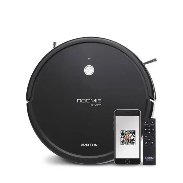 Aspirateur Robot PRIXTON Roomie Smart Grande Puissance daspiration 1400Pa WiFi et App Mobile Nettoyage Intelligent Noir