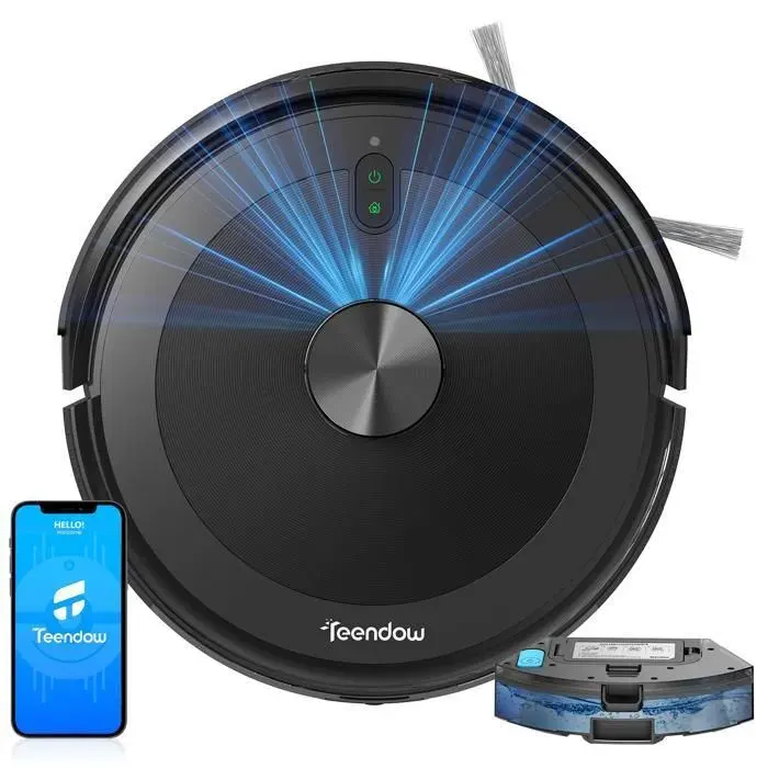 Aspirateur robot - TEENDOW - 3-en-1 - 4500Pa - 180 mins - Navigation LDS