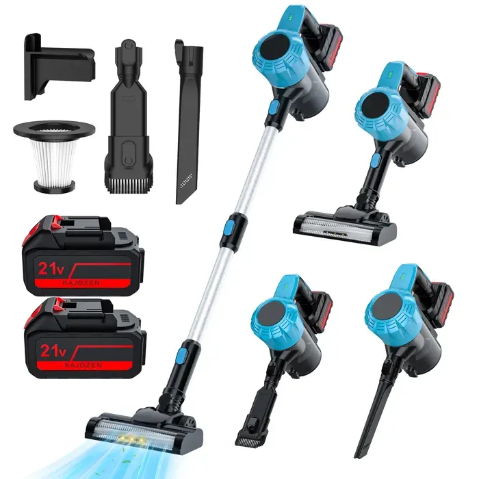 Aspirateur Sans Fil 2 Batteries Aspirateur 16KPa 2 Puissances Lumière LED 0.8L 30min Compatible Makita 18V Sol Carrelage Tapis