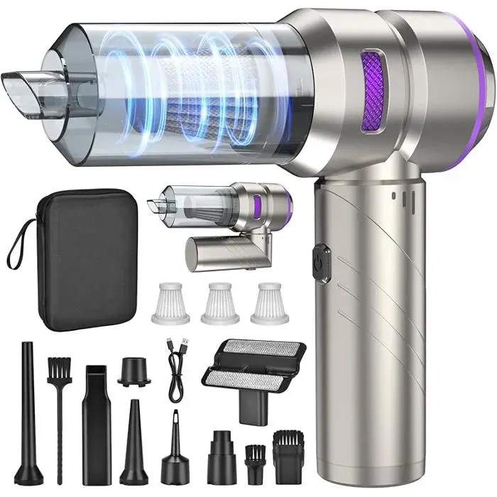 Aspirateur sans fil 4 en 1 aspirateur de voiture portable 18000Pa Mini aspirateur puissant avec moteur brushless 3 ASPIRATEUR AUTO
