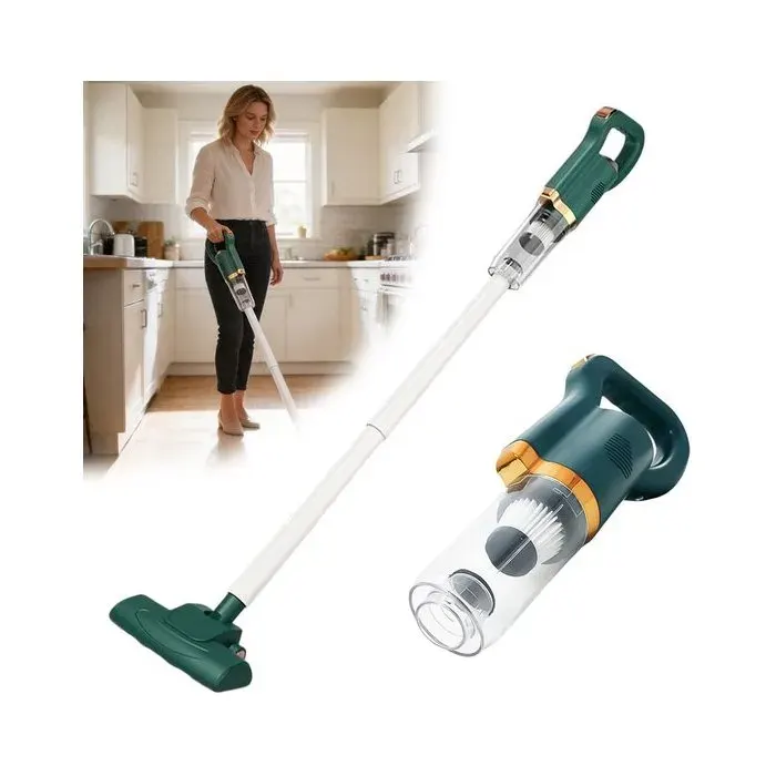 Aspirateur sans fil - 75 W - Batterie au lithium 1500 Mah - Réservoir à poussière 700 ML - Vert - Aspiration 8500 Pa