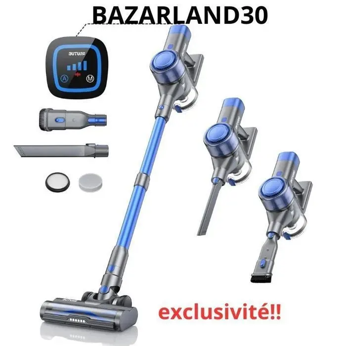 Aspirateur sans fil - BUTURE - Batterie amovible - 55 minutes dautonomie - Écran tactile LED