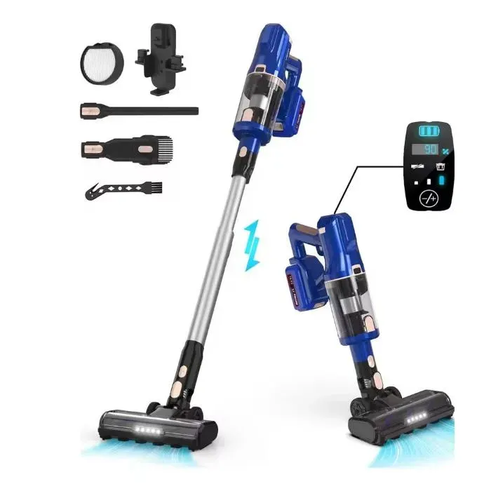 Aspirateur sans fil - INSE - V12 - Aspiration 50KPa - Autonomie 60 min - Capacité 10 L