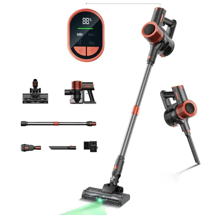 Aspirateur Sans Fil - JIGOO - C200 - Aspiration 23KPa - Autonomie 40 min - Tube Métallique Télescopique