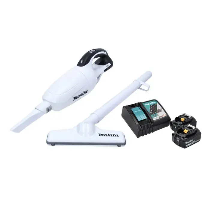 Aspirateur sans fil - Makita - DCL 181 - 18V - Blanc - 2x Batteries 60Ah - Chargeur
