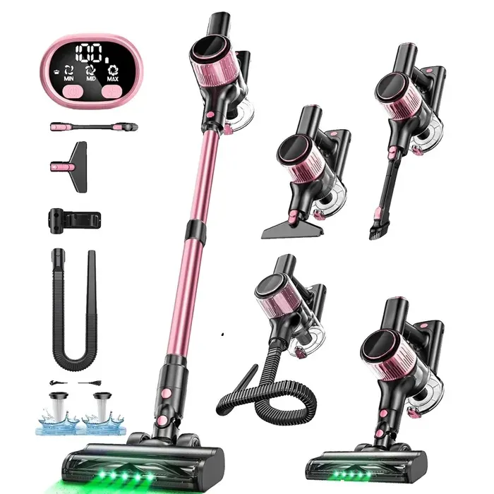 Aspirateur sans fil polyvalence 10-en-1 design léger Rose UE