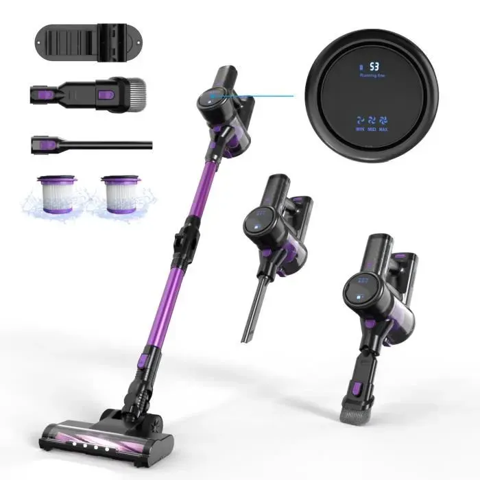 Aspirateur sans fil - PRUMYA - Modèle Prumya - Capacité 1L - Affichage LED - 3 vitesses