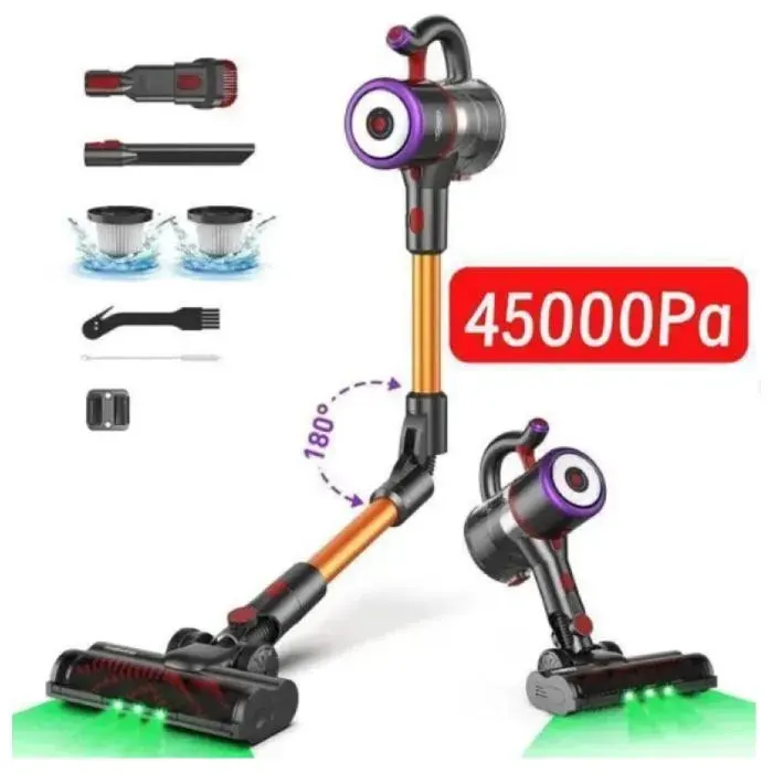 Aspirateur Sans Fil Spécial Poils d Animaux 550W 45kPa Batterie 6x3200mAh 53 Min Filtration 5 Étapes Bac 16L vert ASPIRATEUR BALAI