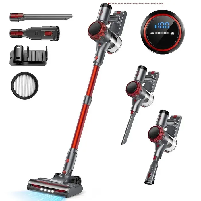 Aspirateur sans fil YisoraS3P-01 puissant aspirateur vertical de45kPa LED autonomie de55minutes aspirateur sans fil rechargeable