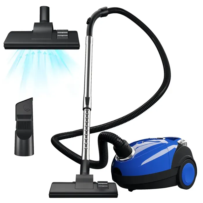 Aspirateur sans sac - 1200 W capacité 2 L léger et silencieux convient aux tapis et sols durs - Bleu