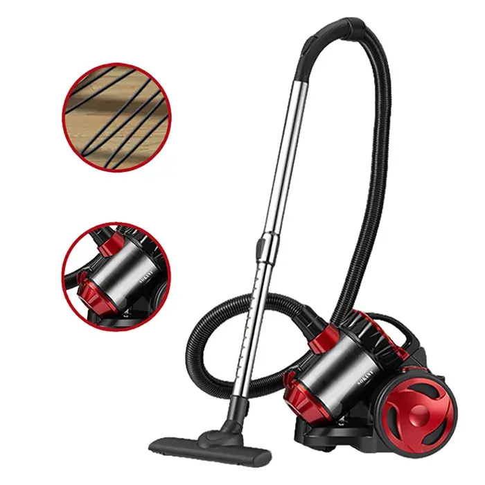 Aspirateur sans sac 2000 W 15 L avec filtre hygiénique lavable aspiration puissante - Rouge