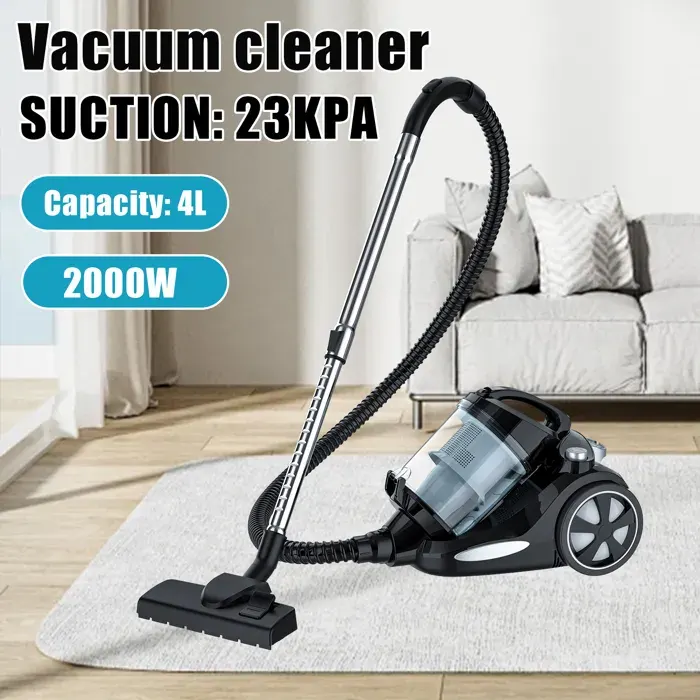 Aspirateur sans Sac 2000W/4L - 23Kpa - Format Compact Haute Filtration - Aspirateur Traîneau sans sac Cyclonique - Ligne 5 m