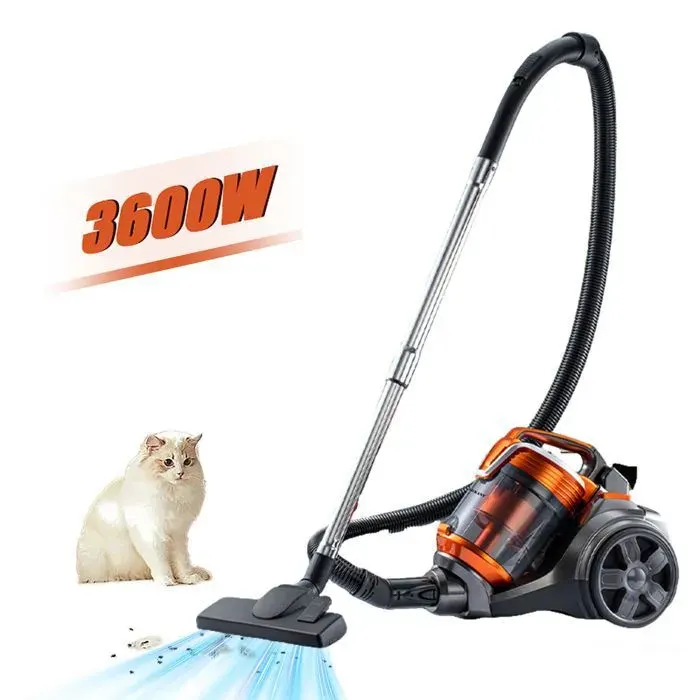 Aspirateur sans sac 3600 W/15000 Pa bac à poussière de 4 litres tuyau télescopique et brosse 2 en 1