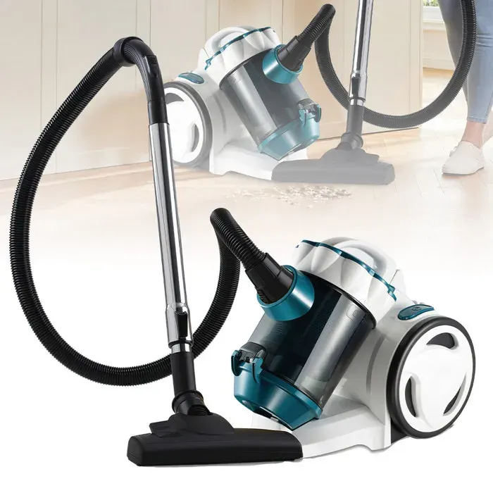 Aspirateur sans sac - 800W/2L - Silencieux - Aspiration 17 kPa - Filtration haute performance - aux sols/tapis/canapés/poils