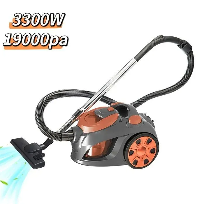 Aspirateur sans sac aspiration 19 000 Pa silencieux 3 300 W 3L haute performance de filtration Longueur de câble de 5 m