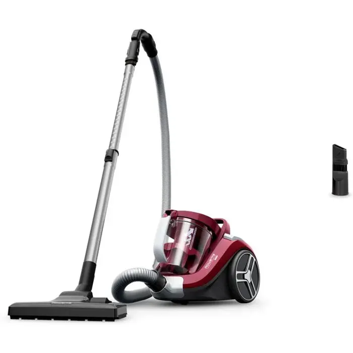 Aspirateur sans sac compact - Rowenta - Compact Power XXL - Bordeaux - 25 L - 900 W - Technologie cyclonique