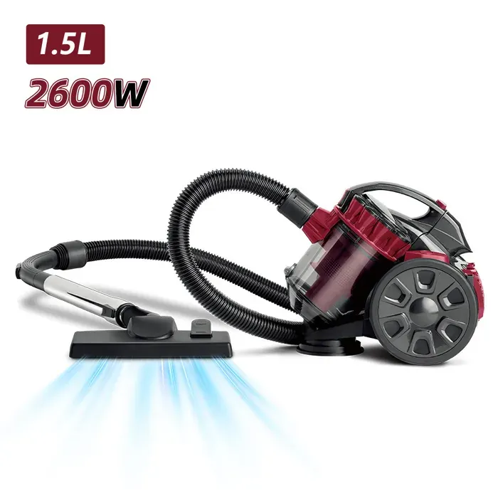 Aspirateur sans sac de 2600 W cordon dalimentation de 5 mètres capacité de 15 L - convient aux tapis et aux sols durs.