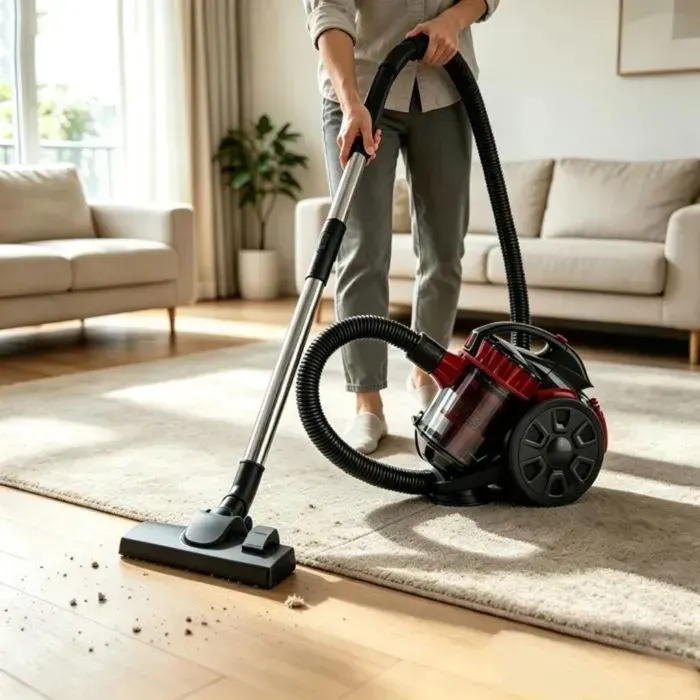 Aspirateur sans sac-Design silencieux-Extension 5 mètres-Pratique et rapide-Aspirateur traîneau-2600w-Pour sols durs tapis et plus