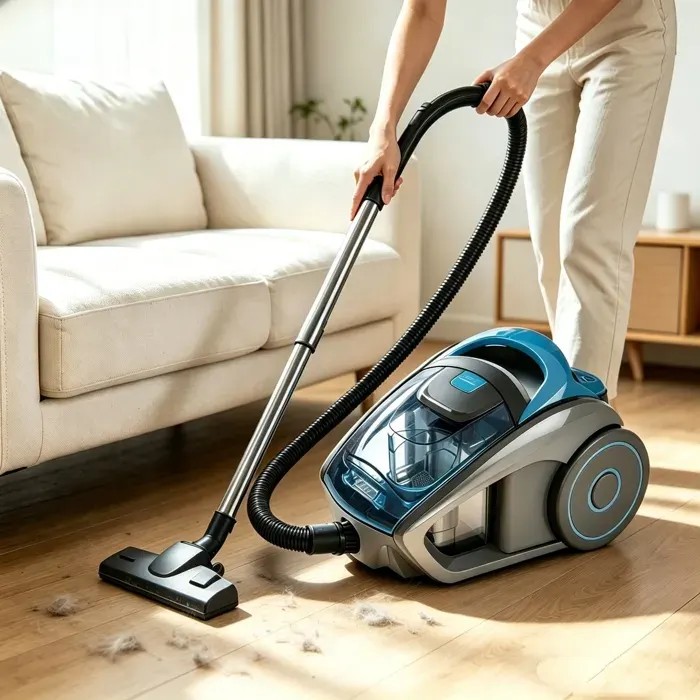 Aspirateur sans sac-rallonge 5m-2800w-filtration haute efficacité- rand rayon daction-convient aux sols tapis canapés etc