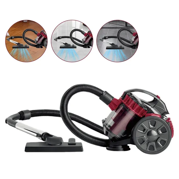 Aspirateur sans sac silencieux tête daspiration haute performance amovible 2600 W 15 L pour moquettes sols poils