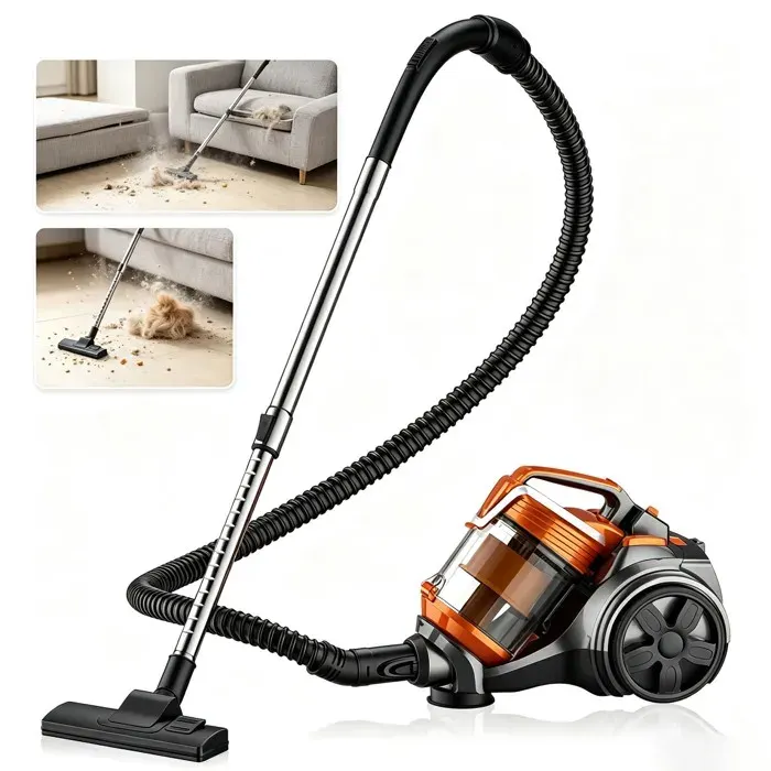 Aspirateur Traîneau 1000W Aspiration 15kPa Technologie Multi-Cyclone Cordon 5m Sous Meubles & Escaliers