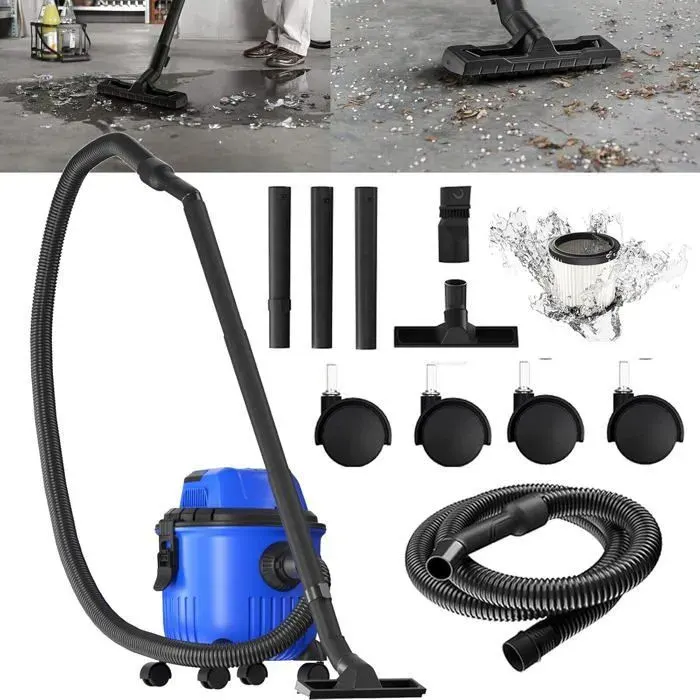 Aspirateur Traîneau 1500 W DAYPLUS Aspirateur sans sac Sec Sac à poussière 15L HEPA
