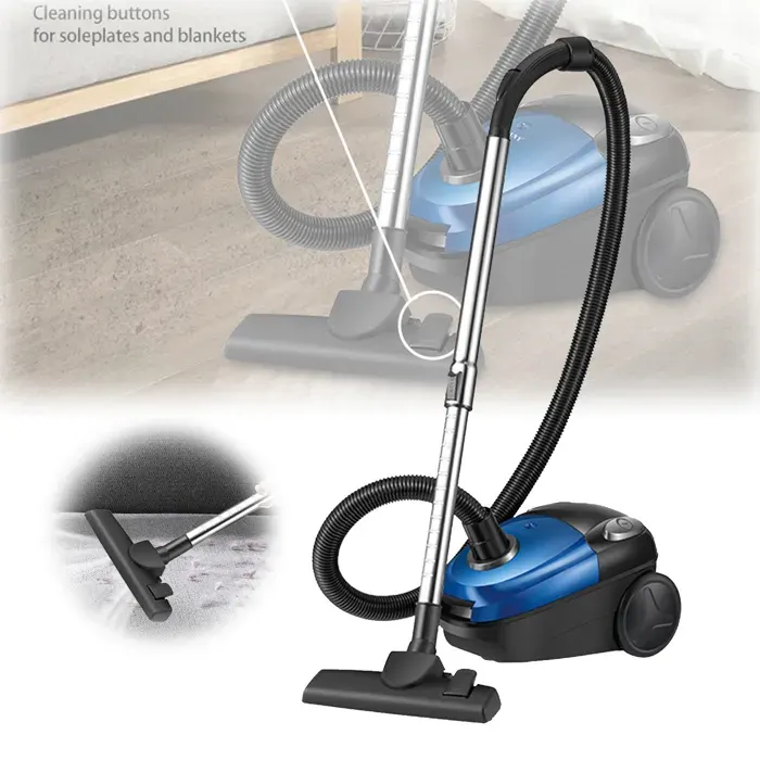 Aspirateur Traineau avec Sac 15 L 2000 W Compact Aspirateur Cyclonique Cordon de 45 m Filtre à Haute Efficacité Bleu