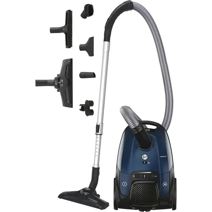 Aspirateur traîneau avec sac compact et silencieux - Hoover - 700 W - 69 dBA - Capacité 35 L - Filtre EPA 12 lavable — coloris Bleue
