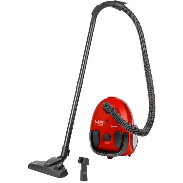 Aspirateur traîneau avec sac - SENCOR - SVC 45RD-EUE3 - Moteur ECO 850 W - 79 dBA - 15 L - Rouge
