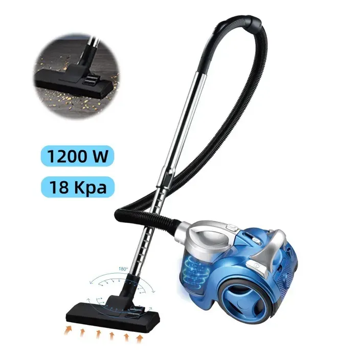 Aspirateur Traineau Sans Sac 1200 W 18 Kpa Compact Léger Filtro HEPA Haute Performance pour Tapis et Sols Durs