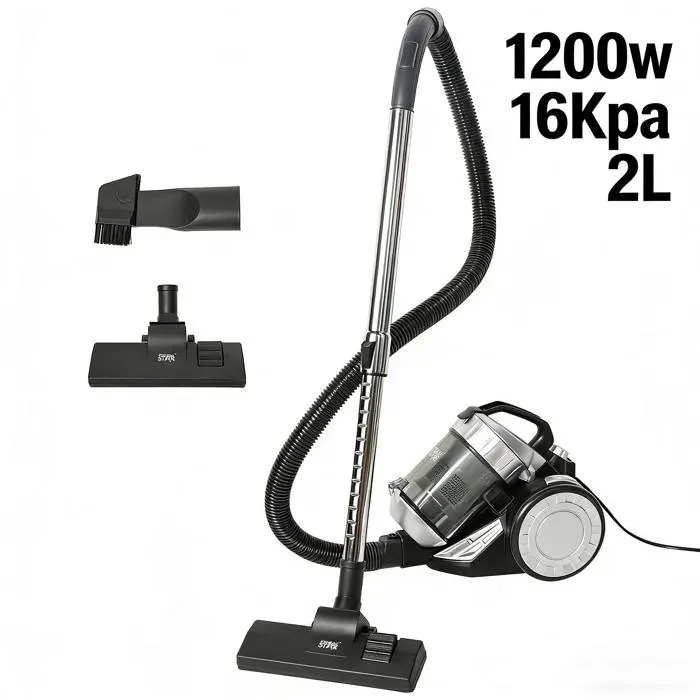 Aspirateur-traîneau sans sac 1200W 16Kpa Aspirateur avec brosse turbo rotative grand format de fabrication allemande 2L