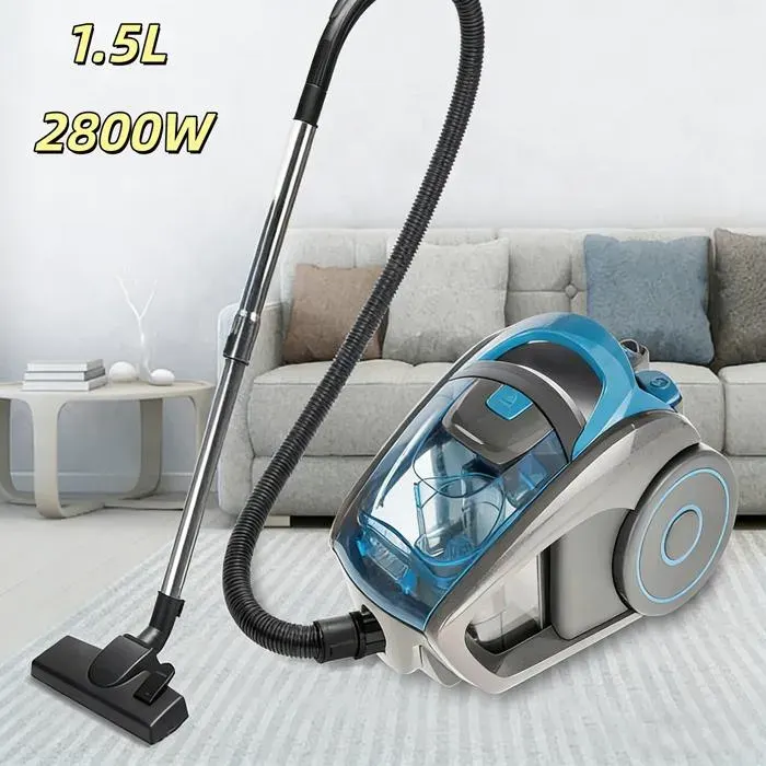 Aspirateur traîneau sans sac 15000PA Aspirateur sans sac filtration multicyclonique filaire sols durs tapis et poils danimaux