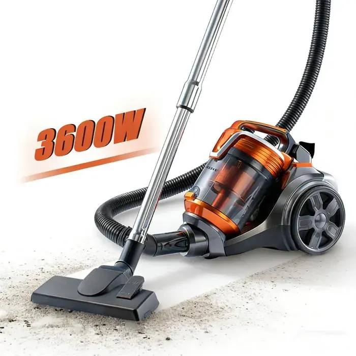 Aspirateur Traineau sans Sac 15000pa Compact Ultra-Léger avec Brosse à double effet 3600W pour Tapis et Sols Durs