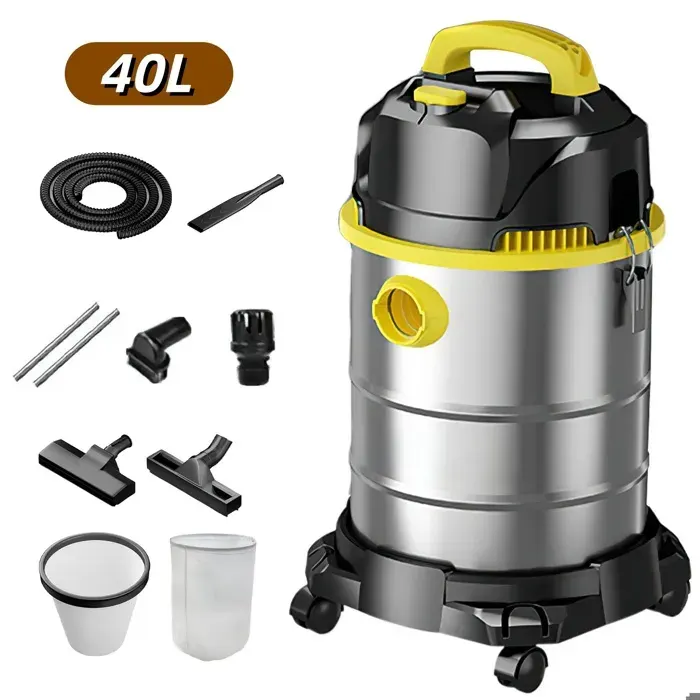 Aspirateur Traîneau sans Sac 3300W Réservoir Capacité 40L 23KPA Cyclonique Filtre Haute Efficacité Aspirateur eau et poussière