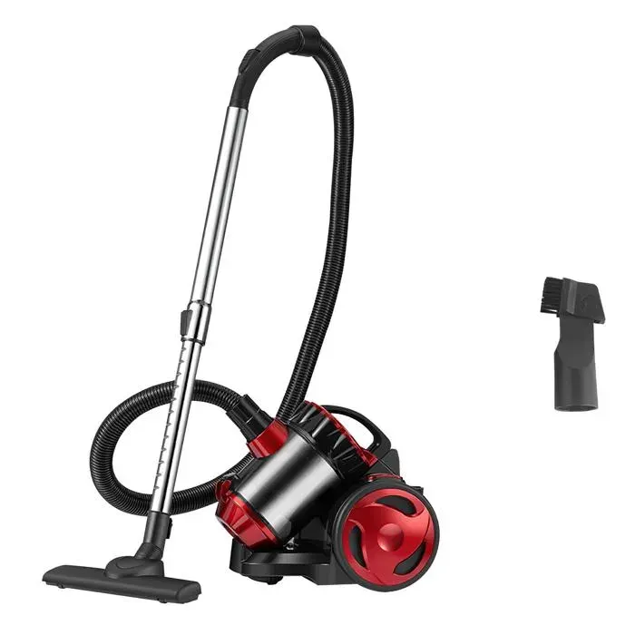 Aspirateur traîneau sans Sac Capacité de 1.5L Haute Performance d’Aspiration Rayon daction de 9 m Compact et léger Rouge
