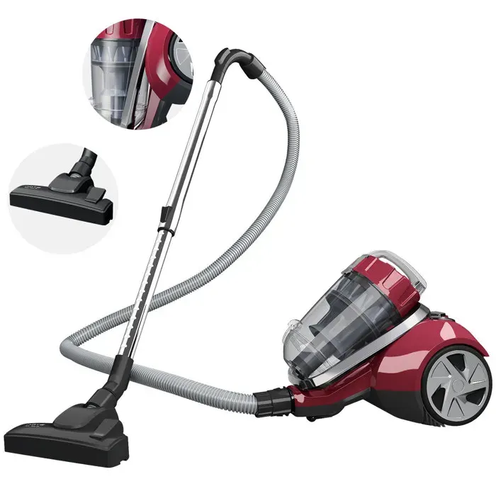Aspirateur Traineau Sans Sac - Puissance de 2200 W - Multicyclonique 15 kPa - Capacité de 4 L - Filtre à Haute Efficacité - Compact