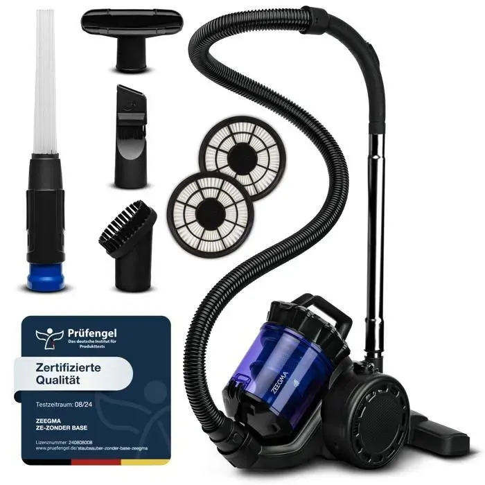 Aspirateur traineau sans sac - ZEEGMA - Zonder Base - 899 W - 25L - Silencieux 78dB